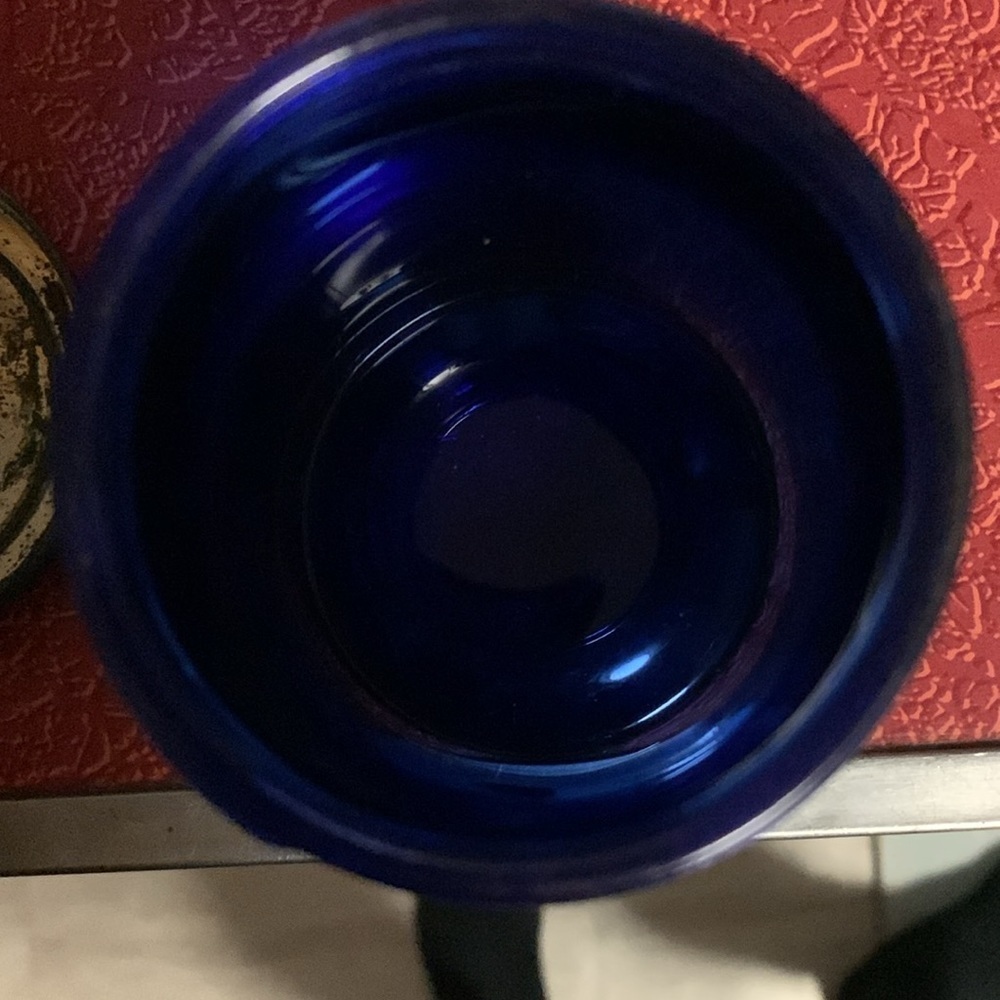Rare Vintage Cobalt Blue Burma-Shave Jar View 3